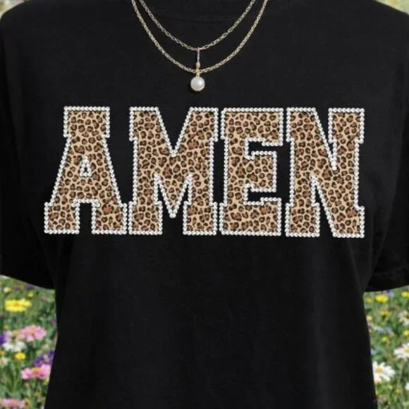 Leopard Print Shirt, Unisex Graphics Tee - Picture 2 of 4